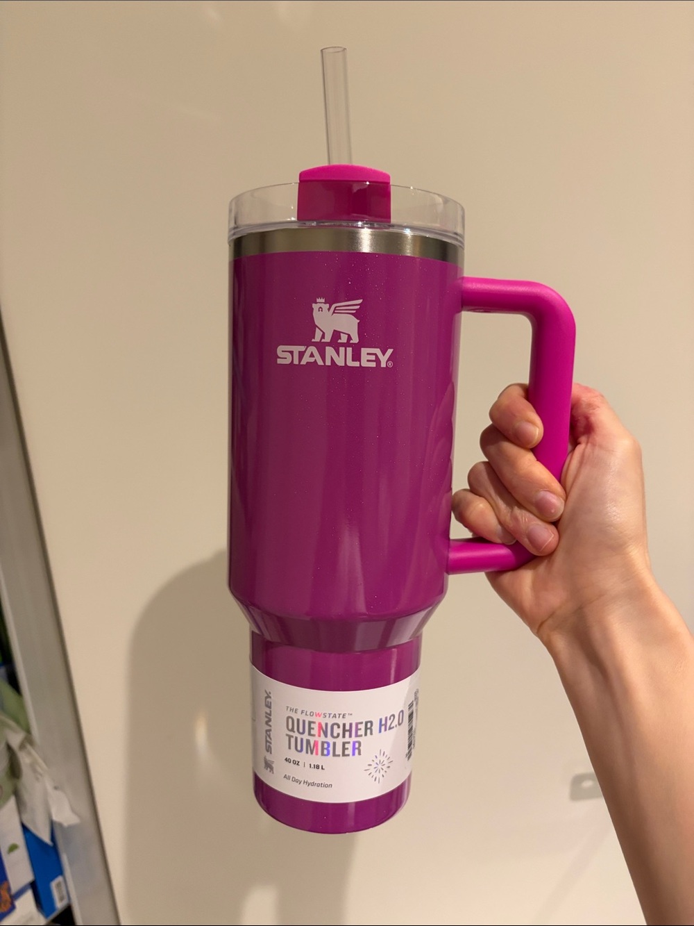 Stanley Sparkling Hot Pink Insulated Tumbler with Handle 40Oz